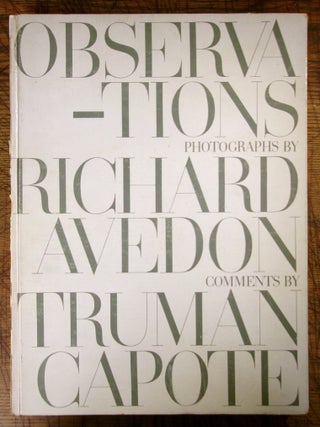 Item #15280 Observations. Richard Avedon, Truman Capote